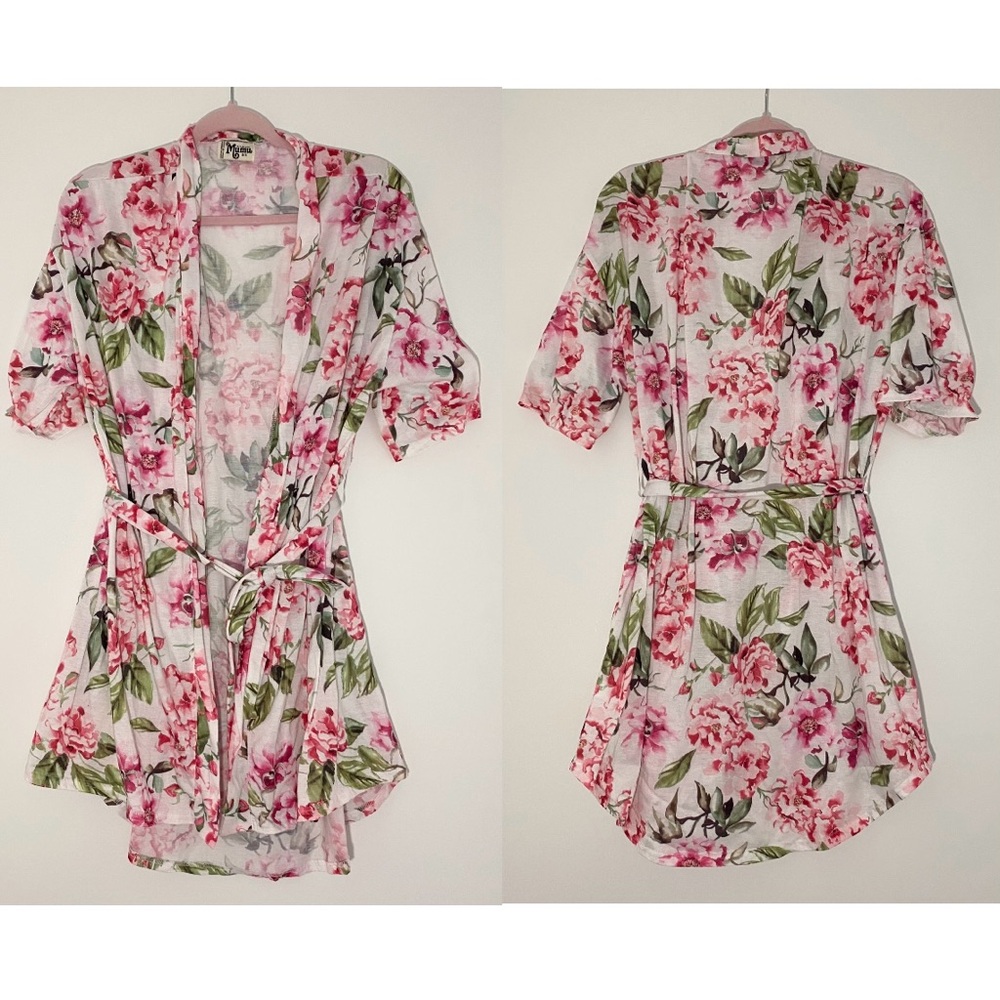 Show Me Your MuMu Floral Robe - Pink and Green - Picture 3 of 6